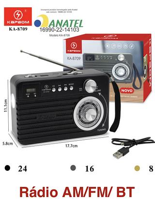 Rádio AM/FM/ BT KAPBOM - KA-8709