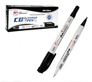 Caneta preta com duas pontas