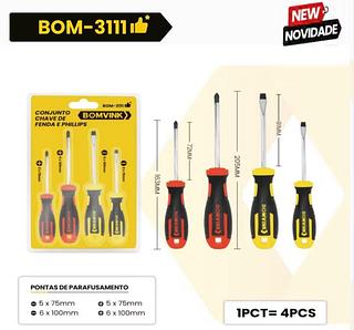 CONJUNTO CHAVE DE FENDA E PHILLIPS BOM3111