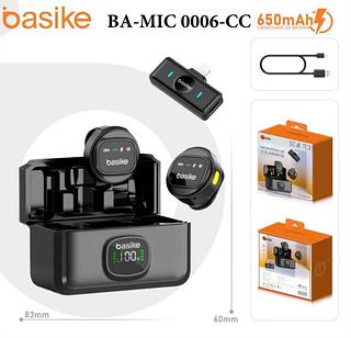 Microfone Sem Fio Profissional tipo c com 2microfone com digital Com Estojo Magnético Recarregável Botão Redondo /light BAMIC0006