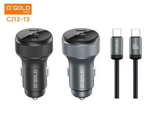 Carregador carro kit para iPhone 60W cabo tipo c /tipo c Fonte 2tipo c CJ1213