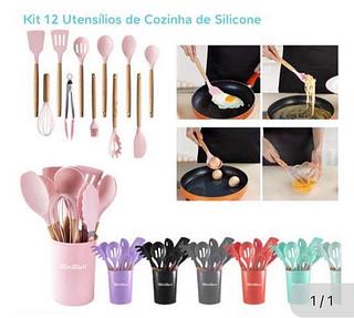 Kit 12 utensílios para cozinha de silicone BMF964 Caixa fechado com 24pcs