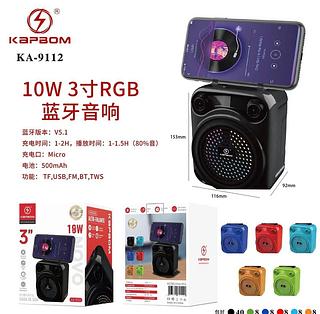 Caixa de som Bluetooth USB cartão memória com rgb KA9112