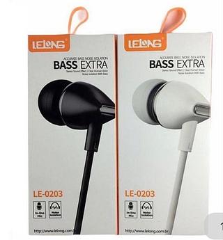 Fone com fio com microfone LE0203 Caixa fechado com 200pcs
