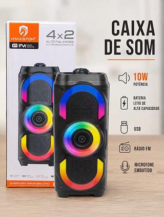 Caixa de som Bluetooth USB cartão memória com RGB QS19 15.6\15.6\40CM