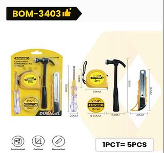CONJUNTO FERRAMENTAS 5 Peças BOM3403