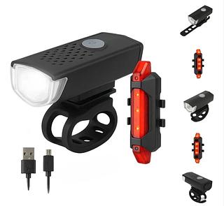 Kit Farol E Lanterna Bicicleta Led A Prova Le D'água Bike R98