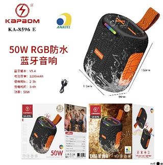 Caixa de Som Bluetooth RGB à Prova d'Água de 50W Cód: KA-8596 E